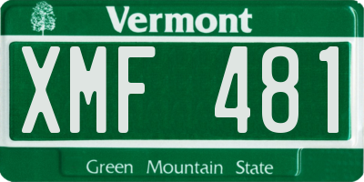 VT license plate XMF481