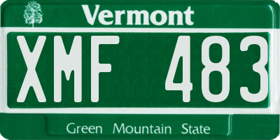 VT license plate XMF483