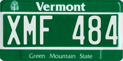 VT license plate XMF484