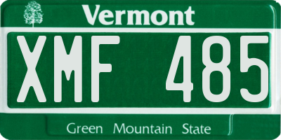 VT license plate XMF485