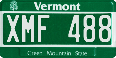 VT license plate XMF488