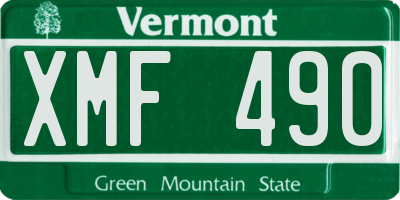 VT license plate XMF490