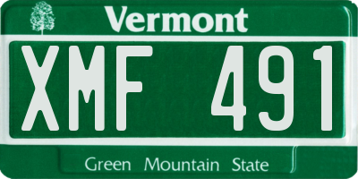 VT license plate XMF491