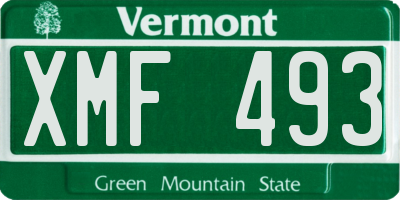 VT license plate XMF493