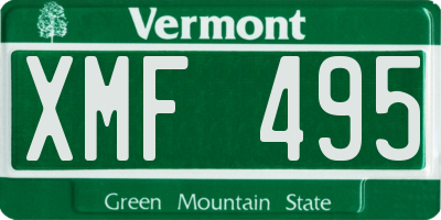 VT license plate XMF495