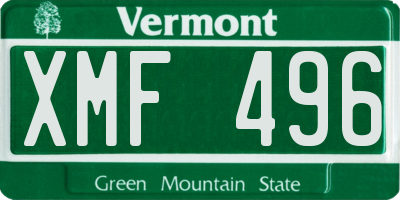 VT license plate XMF496