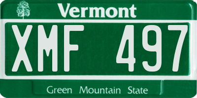 VT license plate XMF497