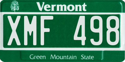 VT license plate XMF498