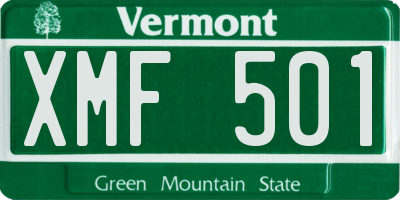 VT license plate XMF501