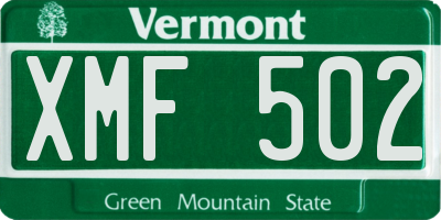 VT license plate XMF502