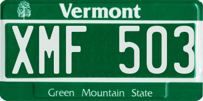 VT license plate XMF503