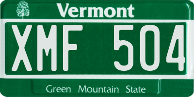 VT license plate XMF504