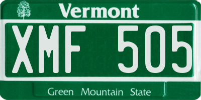 VT license plate XMF505