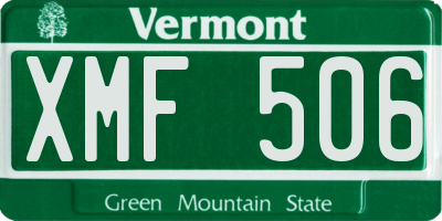 VT license plate XMF506