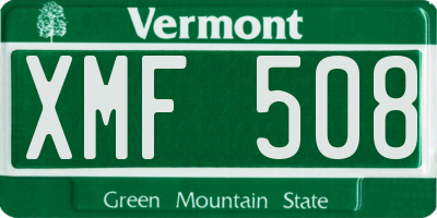 VT license plate XMF508