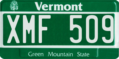 VT license plate XMF509