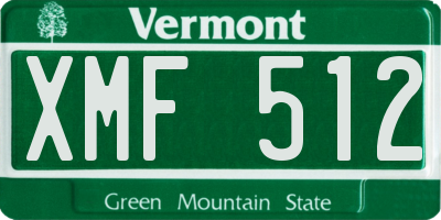 VT license plate XMF512