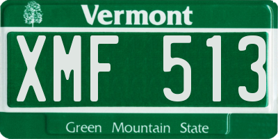 VT license plate XMF513