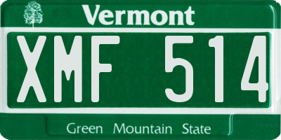 VT license plate XMF514
