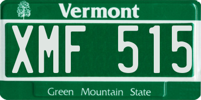 VT license plate XMF515