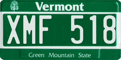 VT license plate XMF518