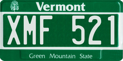VT license plate XMF521