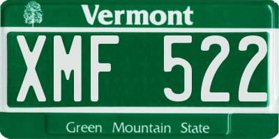 VT license plate XMF522