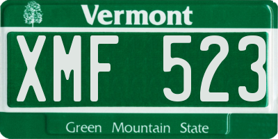VT license plate XMF523