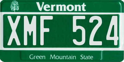 VT license plate XMF524