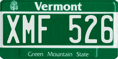VT license plate XMF526