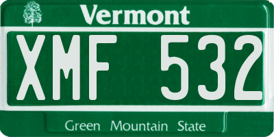 VT license plate XMF532