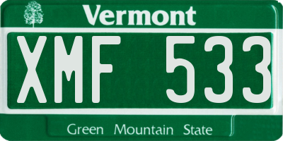 VT license plate XMF533