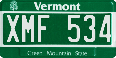 VT license plate XMF534