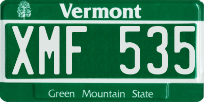 VT license plate XMF535
