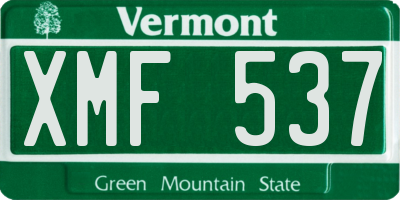 VT license plate XMF537