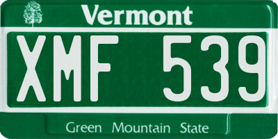 VT license plate XMF539