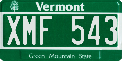 VT license plate XMF543