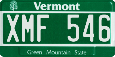 VT license plate XMF546