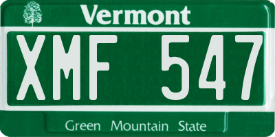 VT license plate XMF547