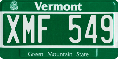 VT license plate XMF549