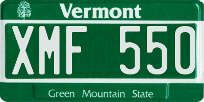 VT license plate XMF550