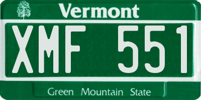 VT license plate XMF551