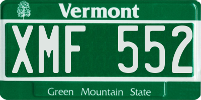 VT license plate XMF552