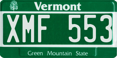 VT license plate XMF553