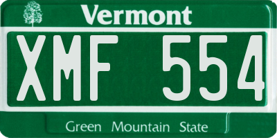 VT license plate XMF554