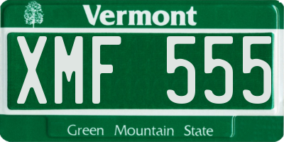 VT license plate XMF555