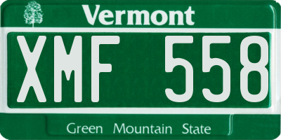 VT license plate XMF558