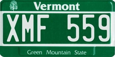 VT license plate XMF559