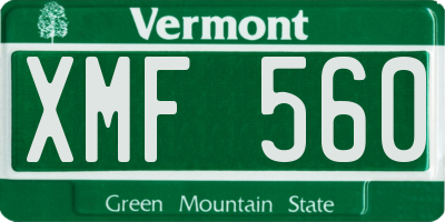 VT license plate XMF560