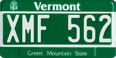 VT license plate XMF562